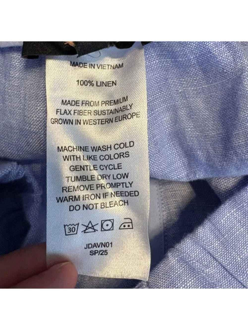 NWT Quince Women's 100% European Linen Pants L French Blue Coastal Quiet Luxury